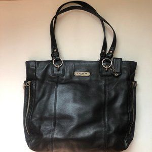 Coach Black Leather Tote Bag